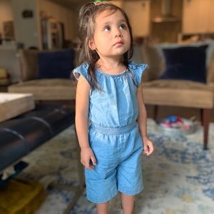 *Moving Sale* Cat & Jack Toddler Girl Denim Short Sleeve Romper